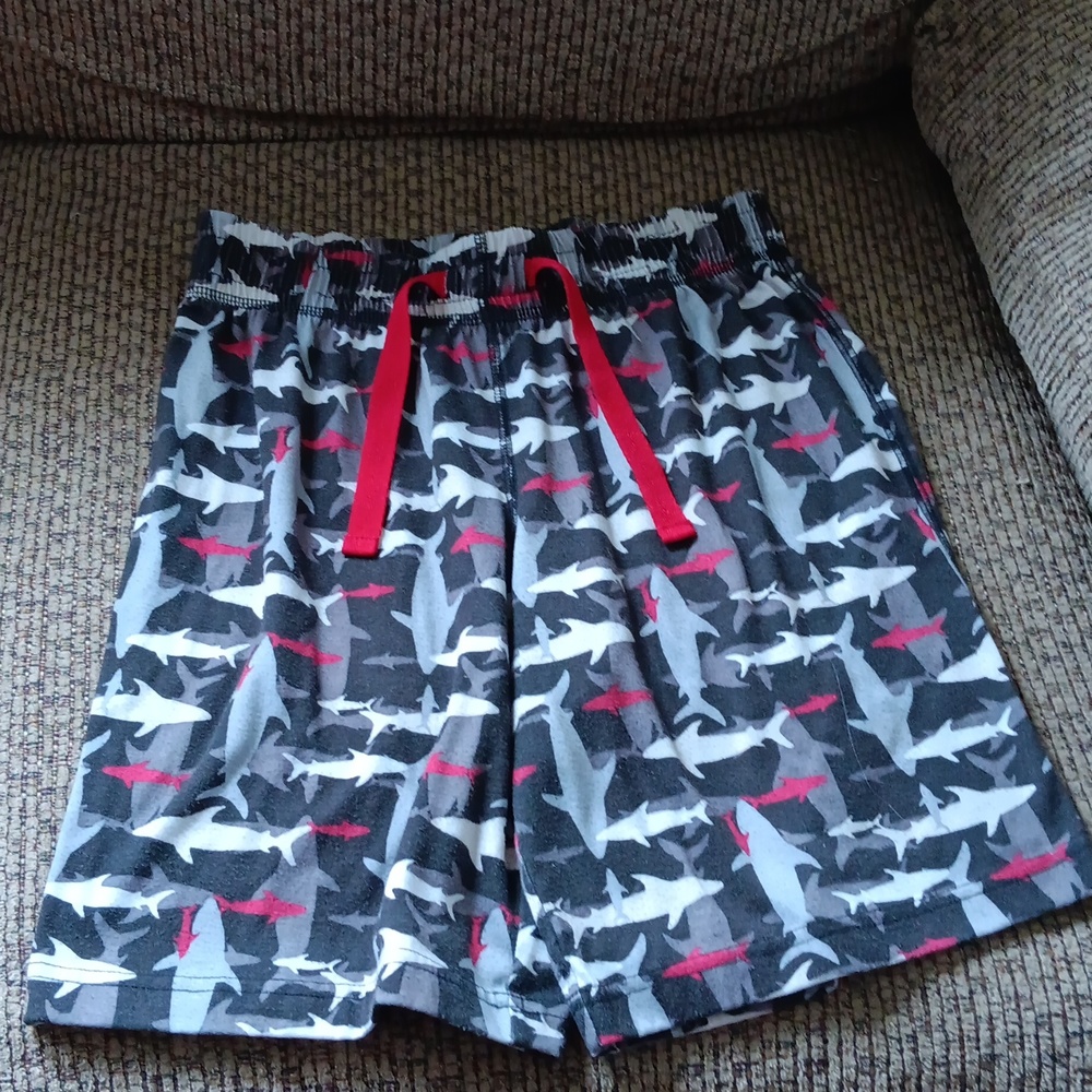 Cherokee boys size medium 8/10 shark pajama shorts